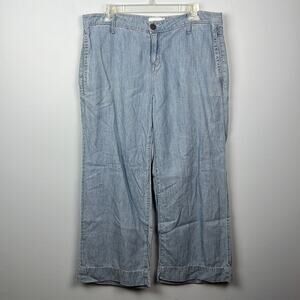 Parker Smith size 29 wide leg cropped chambray pant